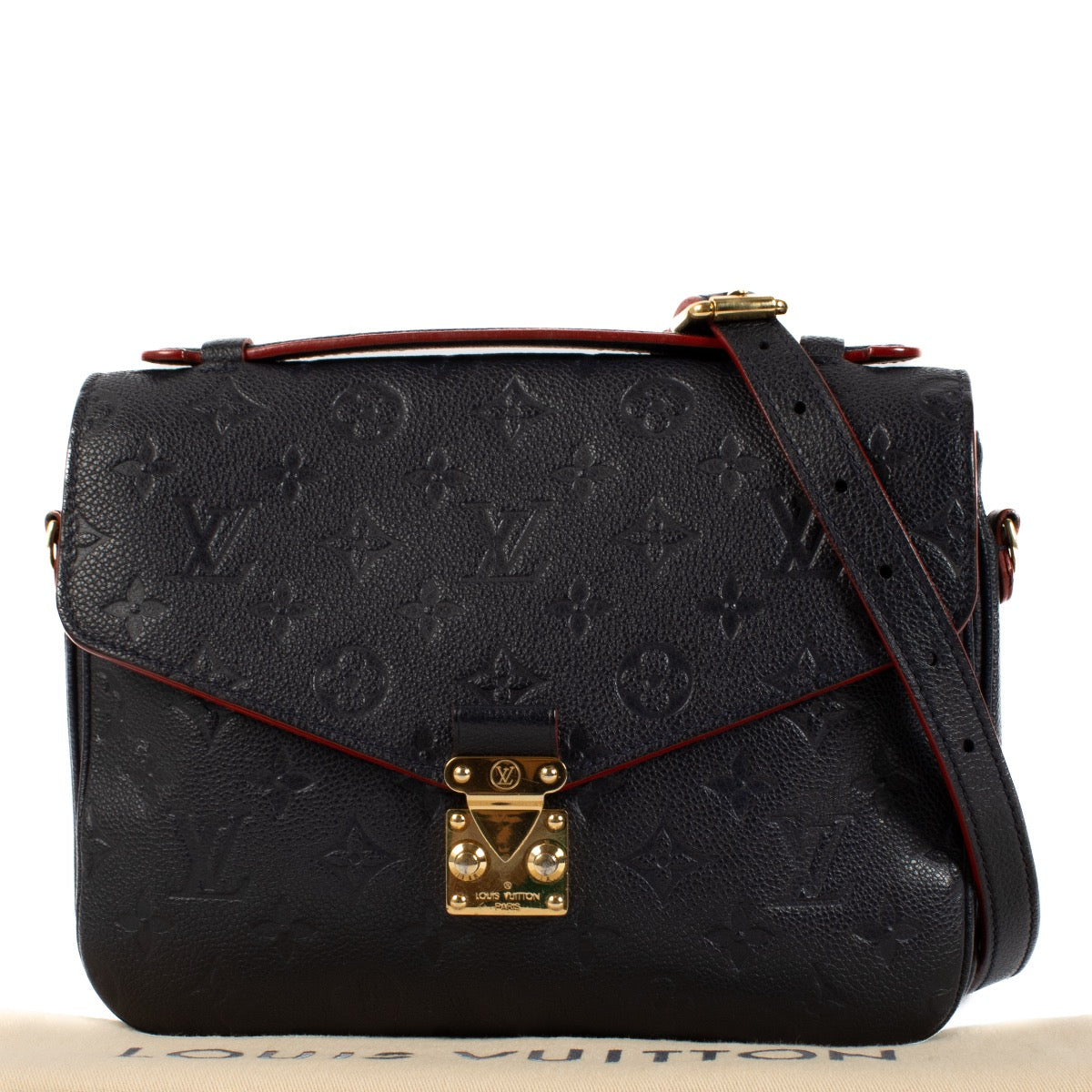 shop 100% authentic second hand Louis Vuitton Navy Monogram Empreinte Leather Pochette Métis Bag on Labellov.com