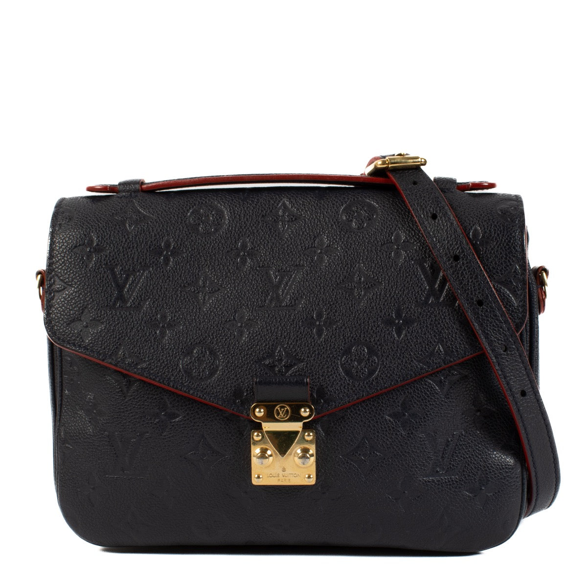 shop 100% authentic second hand Louis Vuitton Navy Monogram Empreinte Leather Pochette Métis Bag on Labellov.com