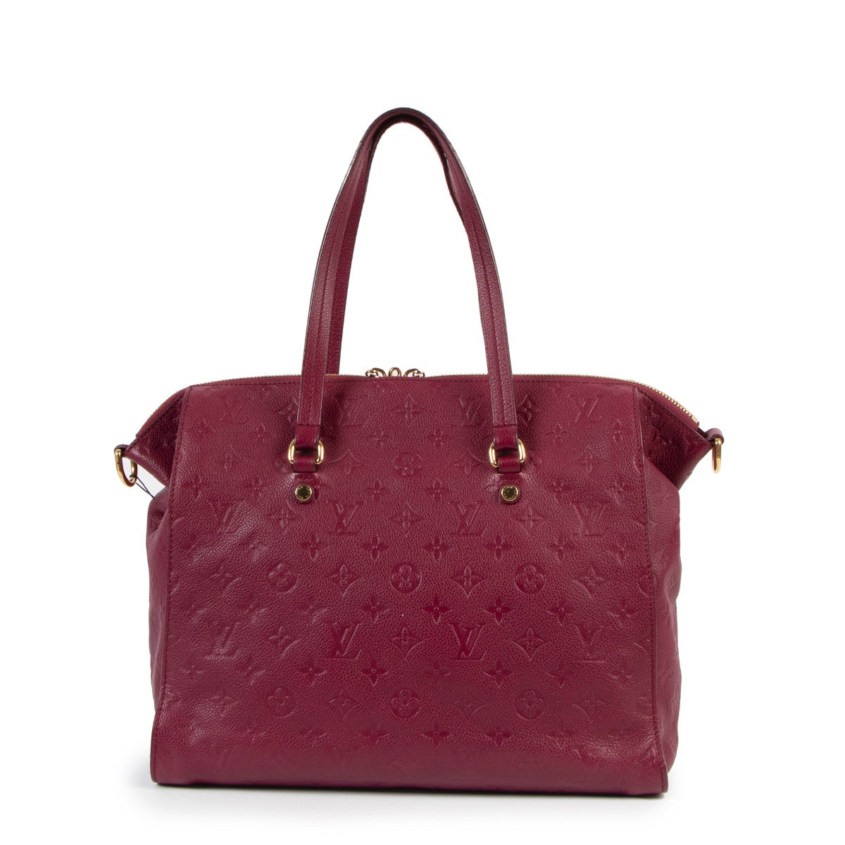 Buy an authentic second hand Louis Vuitton Burgundy Lumineuse PM Monogram Empreinte Shoulder Bag in very good condition at Labellov