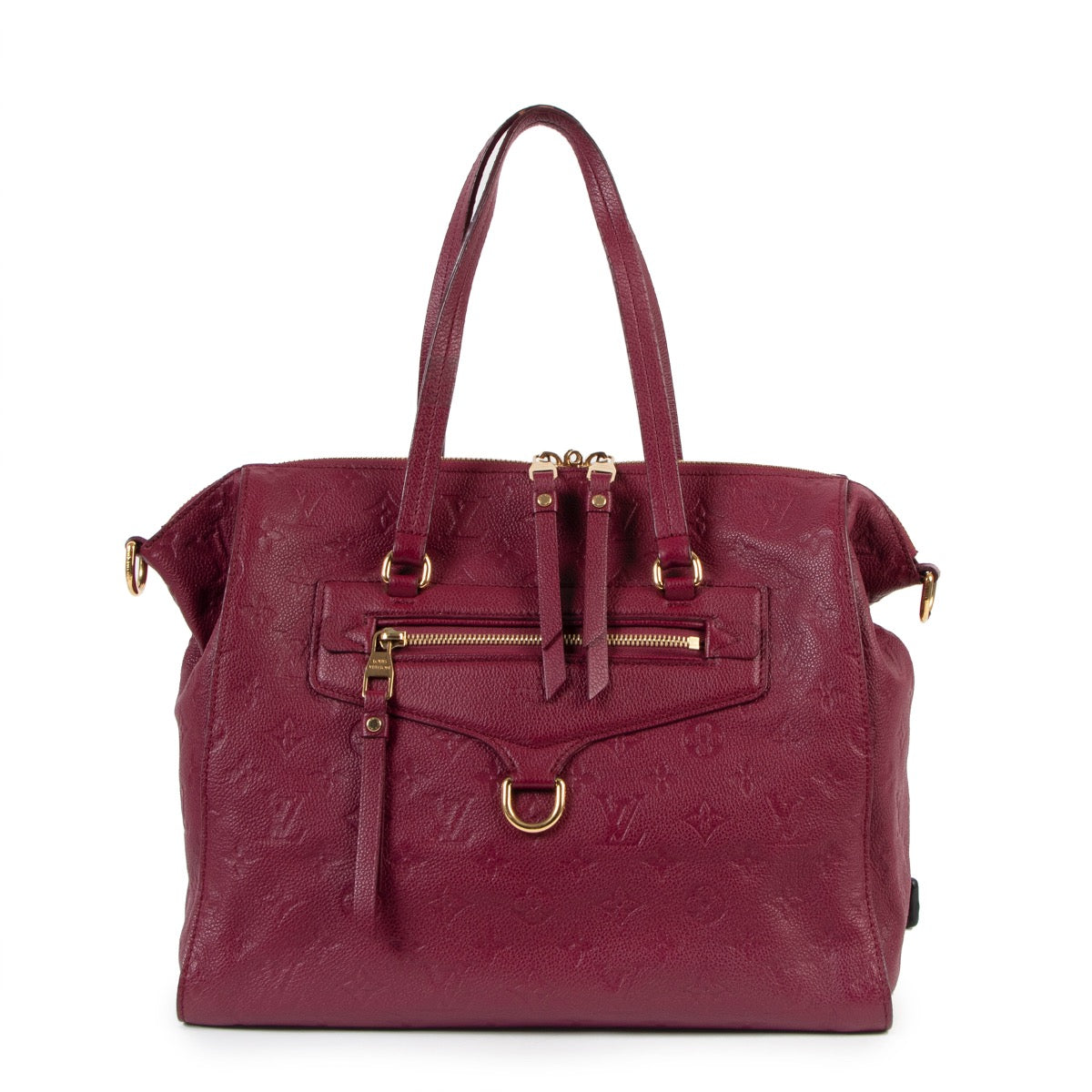 Buy an authentic second hand Louis Vuitton Burgundy Lumineuse PM Monogram Empreinte Shoulder Bag in very good condition at Labellov