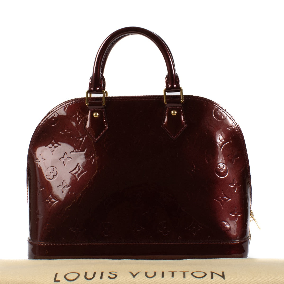 shop 100% authentic second hand Louis Vuitton Rouge Fauviste Monogram Vernis Alma PM Bag on Labellov.com