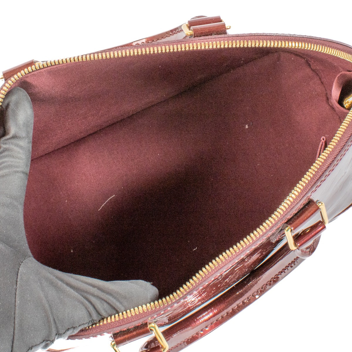 shop 100% authentic second hand Louis Vuitton Rouge Fauviste Monogram Vernis Alma PM Bag on Labellov.com