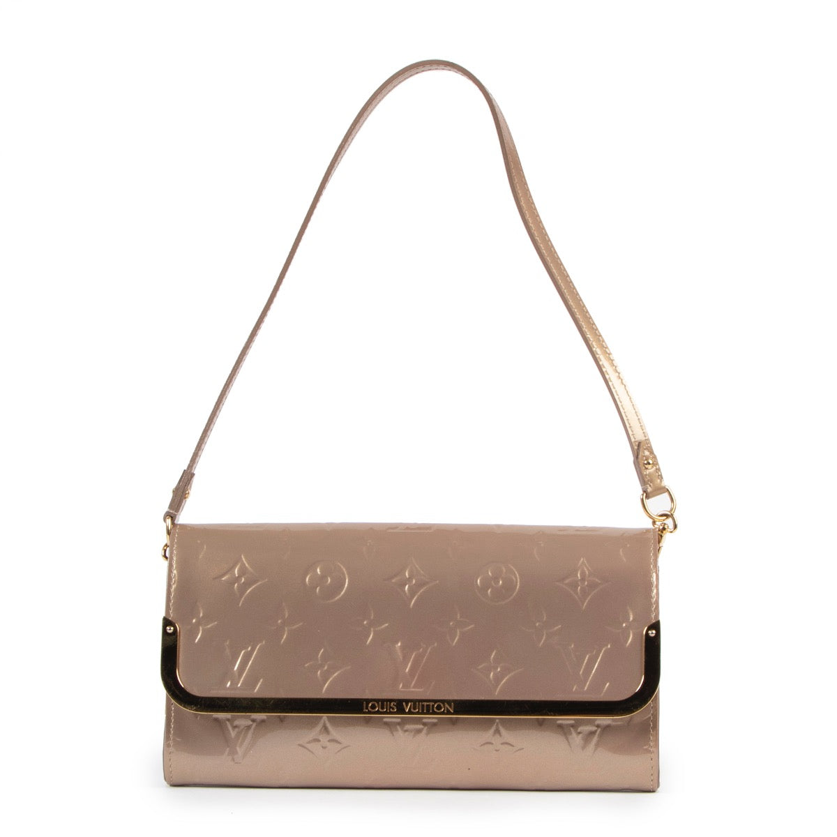 Buy an authentic second hand Louis Vuitton Dune Monogram Vernis Ana Clutch in very good condition at Labellov