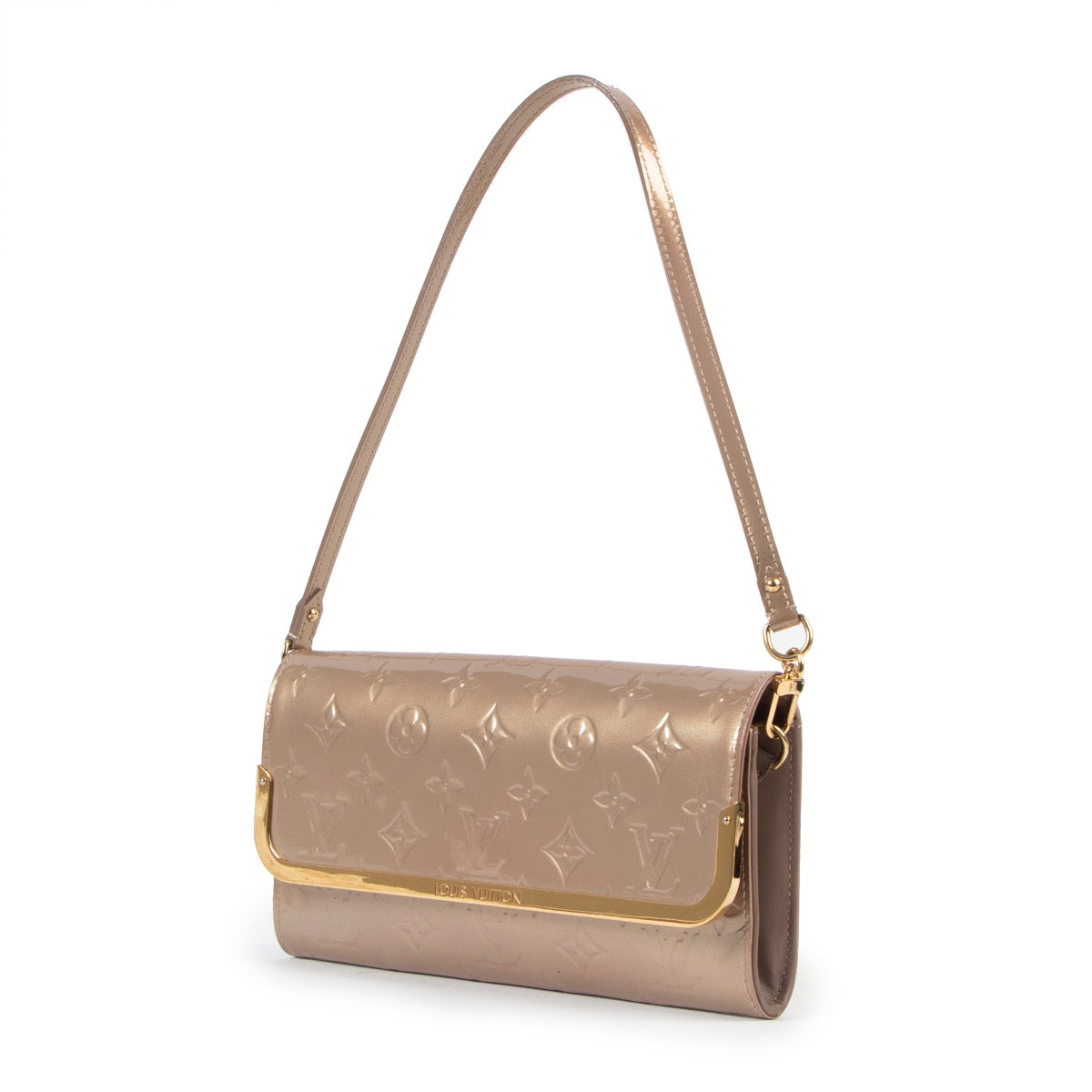 Buy an authentic second hand Louis Vuitton Dune Monogram Vernis Ana Clutch in very good condition at Labellov