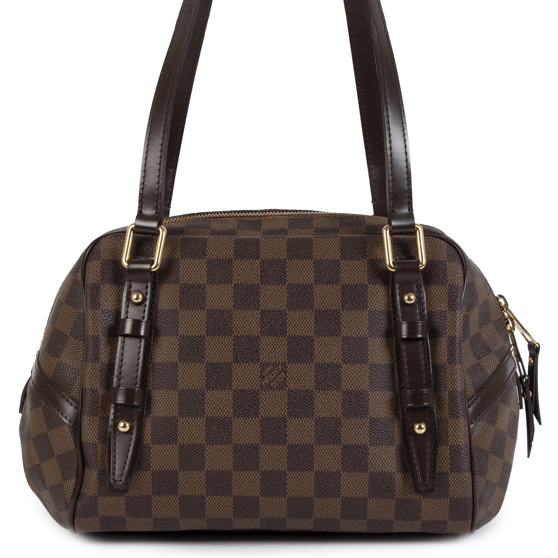 Authentic secondhand Louis Vuitton Damier Rivington PM Bag designer bags accessories pumps luxury designer vintage webshop safe secure online shopping fashion fashionista worldwide shipping