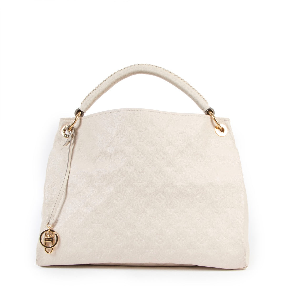 Buy an authentic second hand Louis Vuitton White Artsy MM Empreinte Monogram Shoulder Bag in very good good condition at Labellov