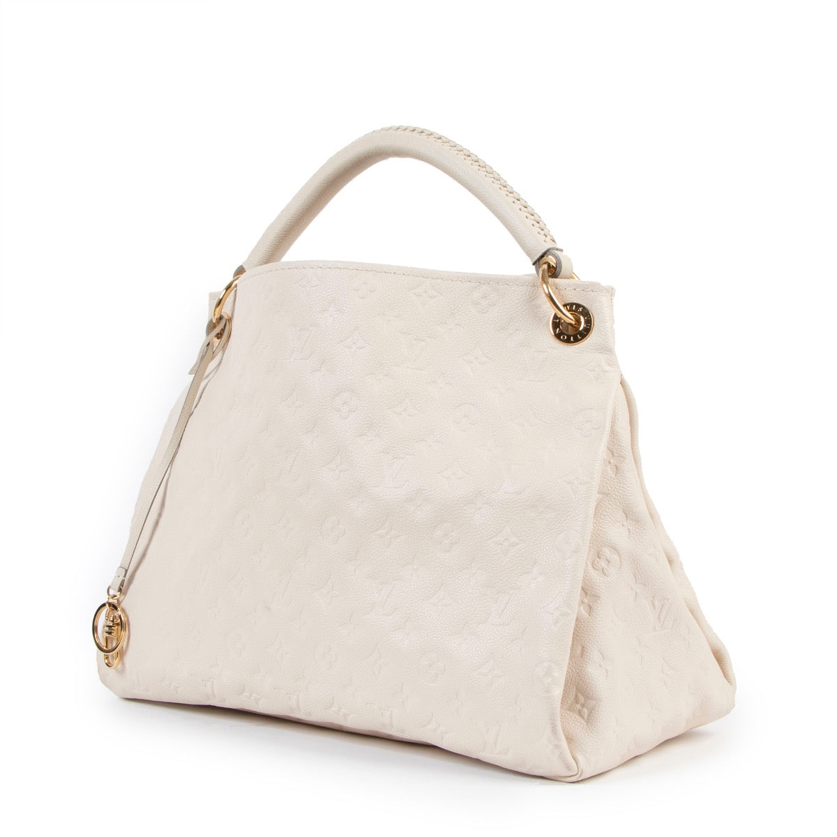 Buy an authentic second hand Louis Vuitton White Artsy MM Empreinte Monogram Shoulder Bag in very good good condition at Labellov