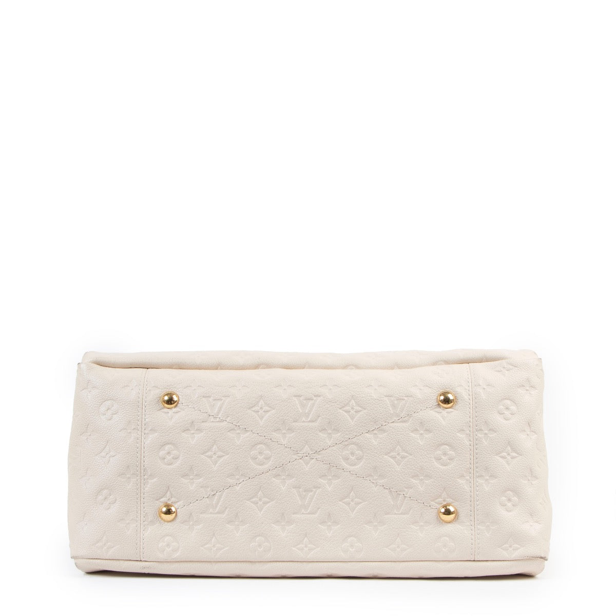 Buy an authentic second hand Louis Vuitton White Artsy MM Empreinte Monogram Shoulder Bag in very good good condition at Labellov
