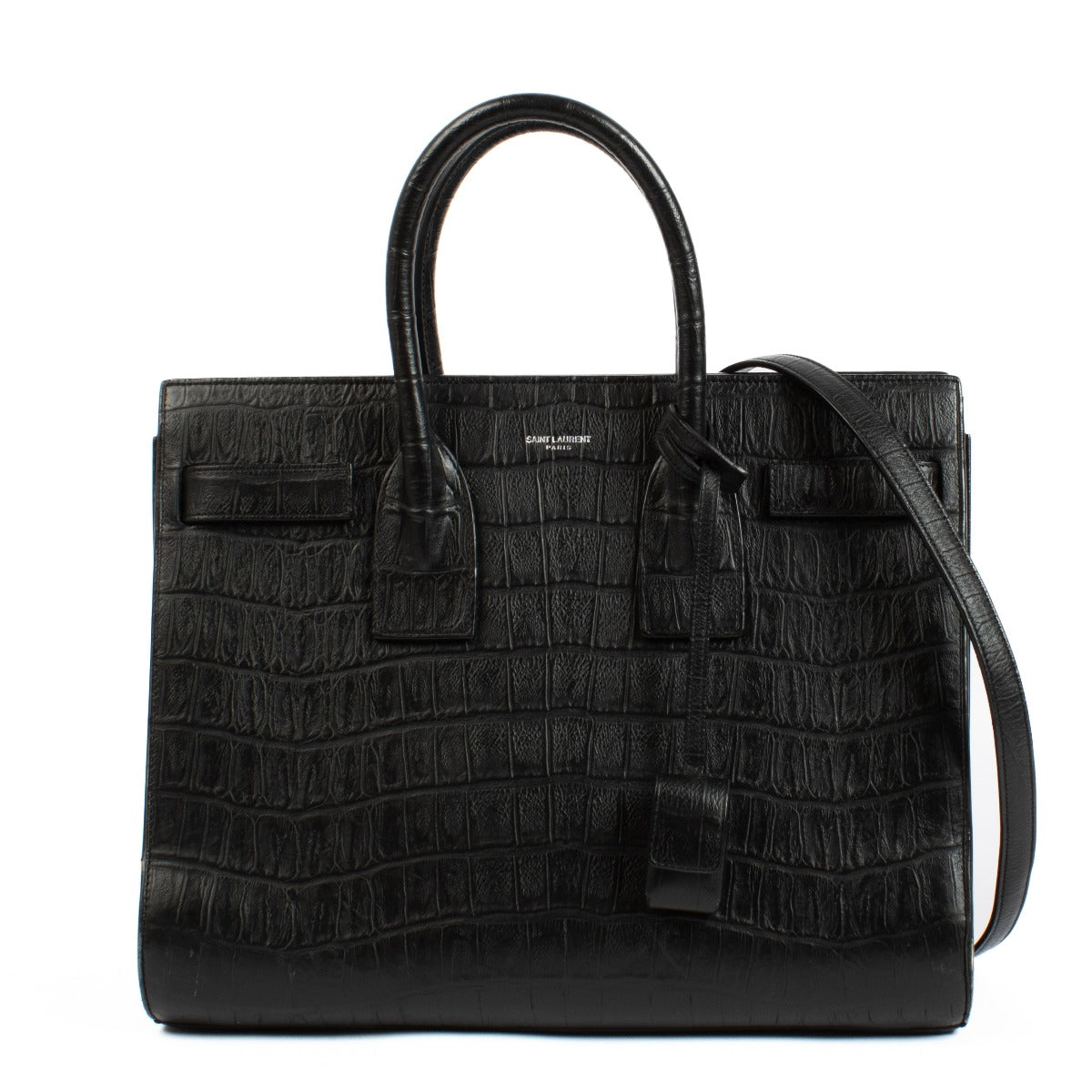 Shop 100% authentic secondhand Saint Laurent Black Crocodile Embossed Sac de Jour Bag on Labellov.com
