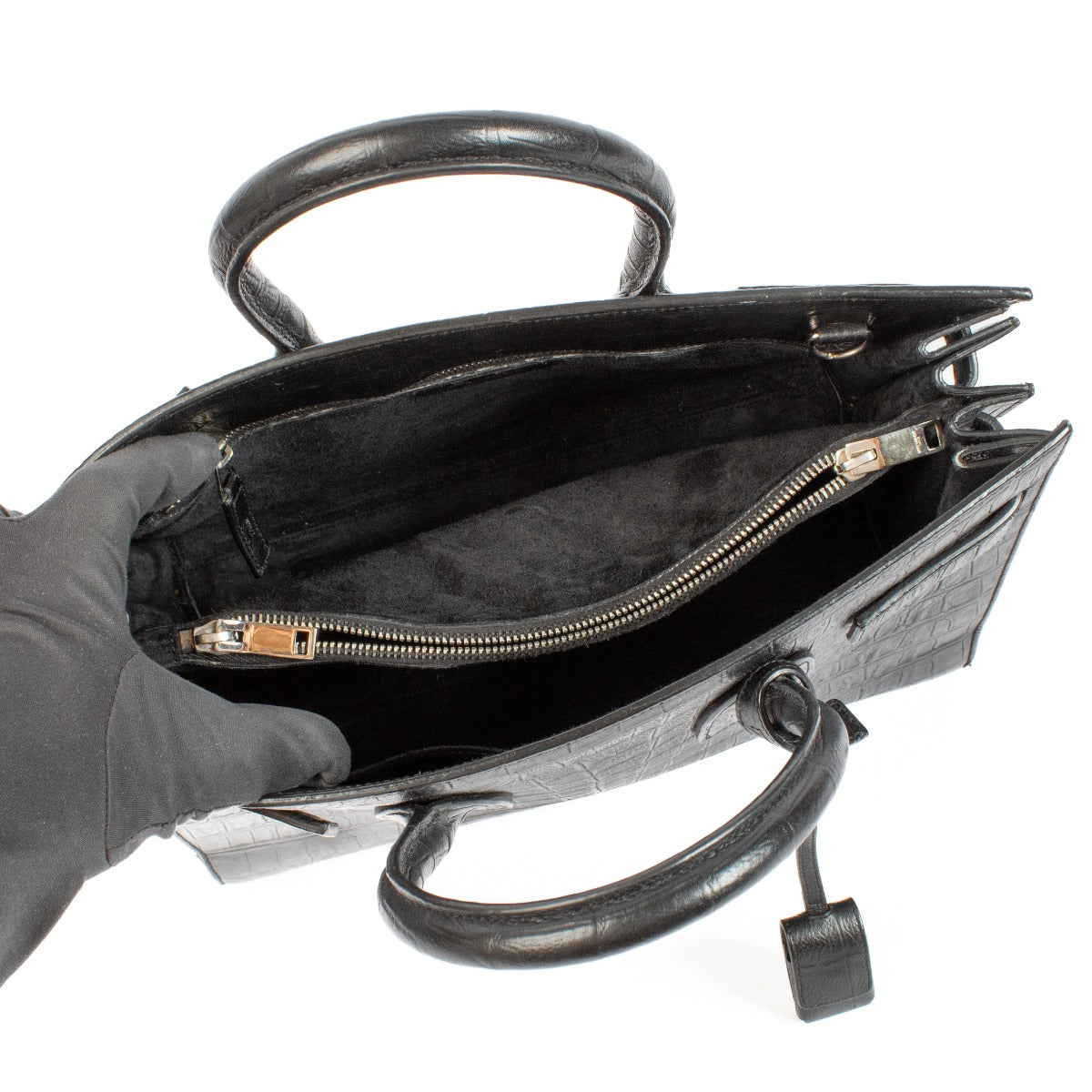 Shop 100% authentic secondhand Saint Laurent Black Crocodile Embossed Sac de Jour Bag on Labellov.com