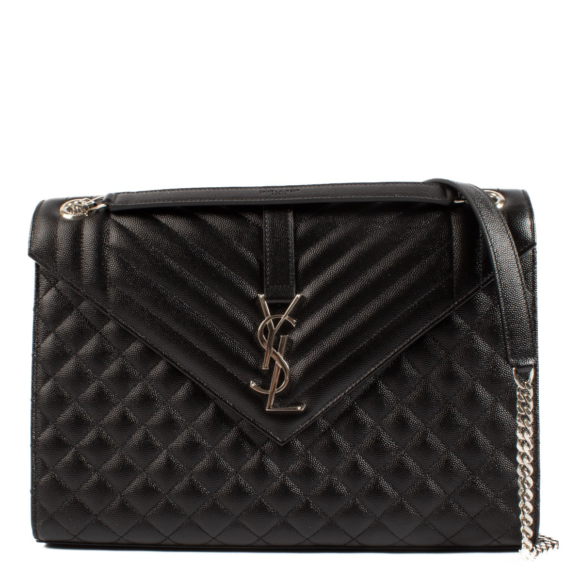 Shop safe online at Labellov in Antwerp, Brussel and Knokke this 100% authentic second hand Saint Laurent Black Large Envelope Bag