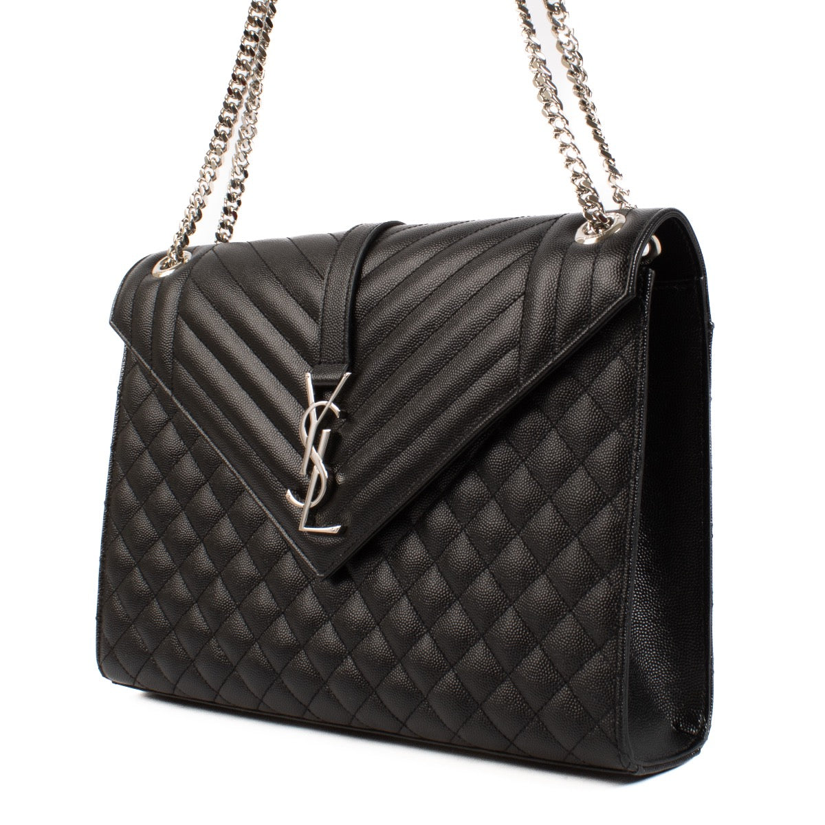 Shop safe online at Labellov in Antwerp, Brussel and Knokke this 100% authentic second hand Saint Laurent Black Large Envelope Bag