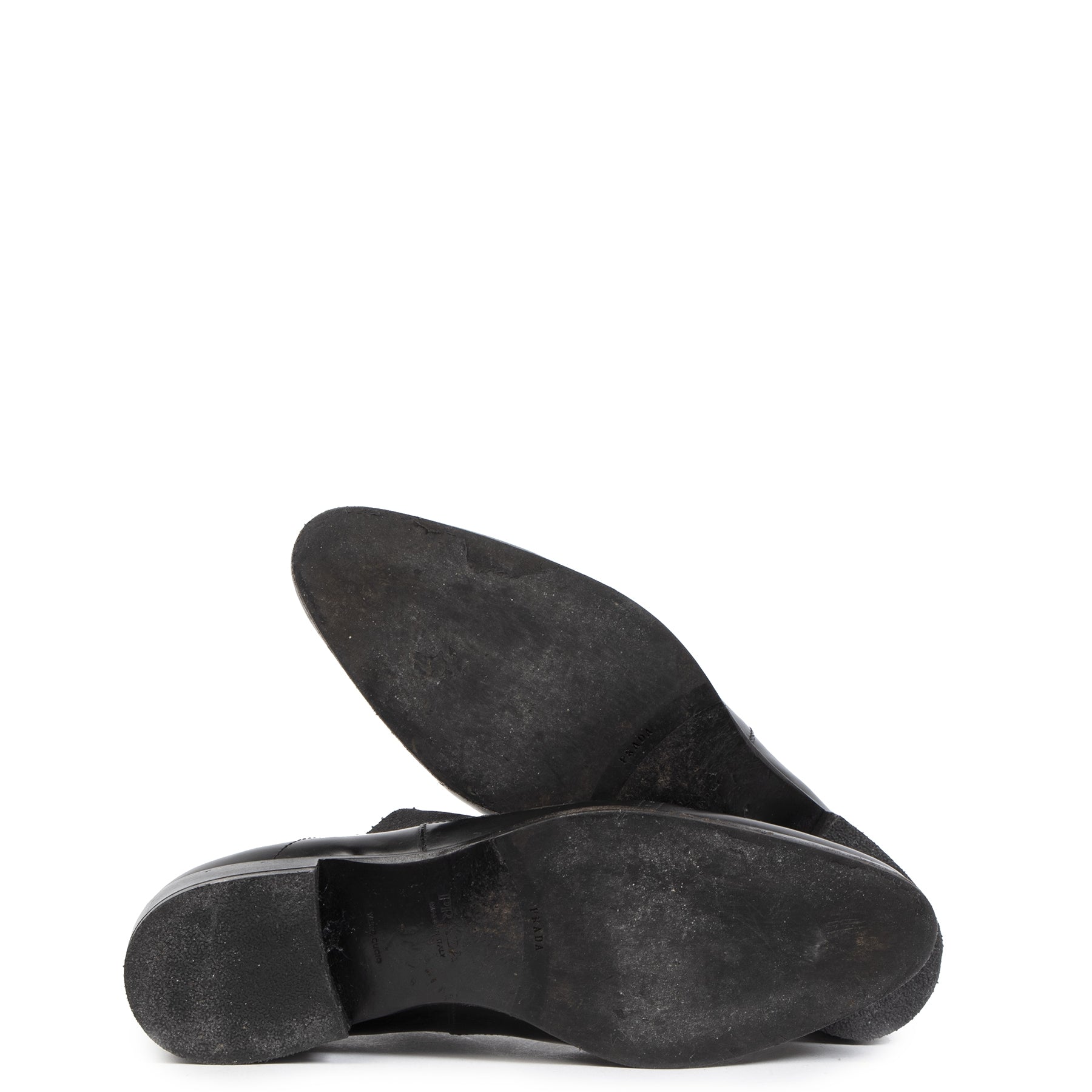 Authentieke Tweedehands Prada Black Leather Ankle Boots - Size 37 juiste prijs veilig online shoppen luxe merken webshop winkelen Antwerpen België mode fashion
