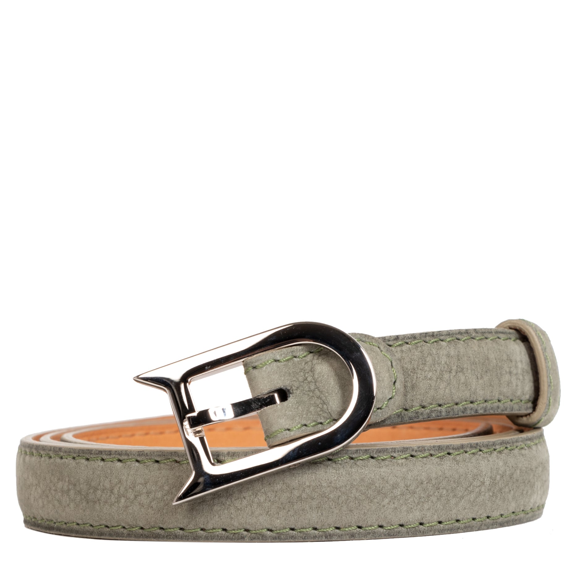Delvaux Teal Leather D Buckle Belt - size 105 for the best price at Labellov secondhand luxury