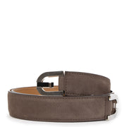 Authentieke Tweedehands Delvaux Taupe Leather Belt - Size 85 juiste prijs veilig online shoppen luxe merken webshop winkelen Antwerpen België mode fashion