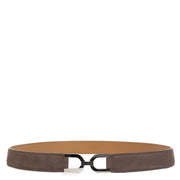 Authentieke Tweedehands Delvaux Taupe Leather Belt - Size 85 juiste prijs veilig online shoppen luxe merken webshop winkelen Antwerpen België mode fashion