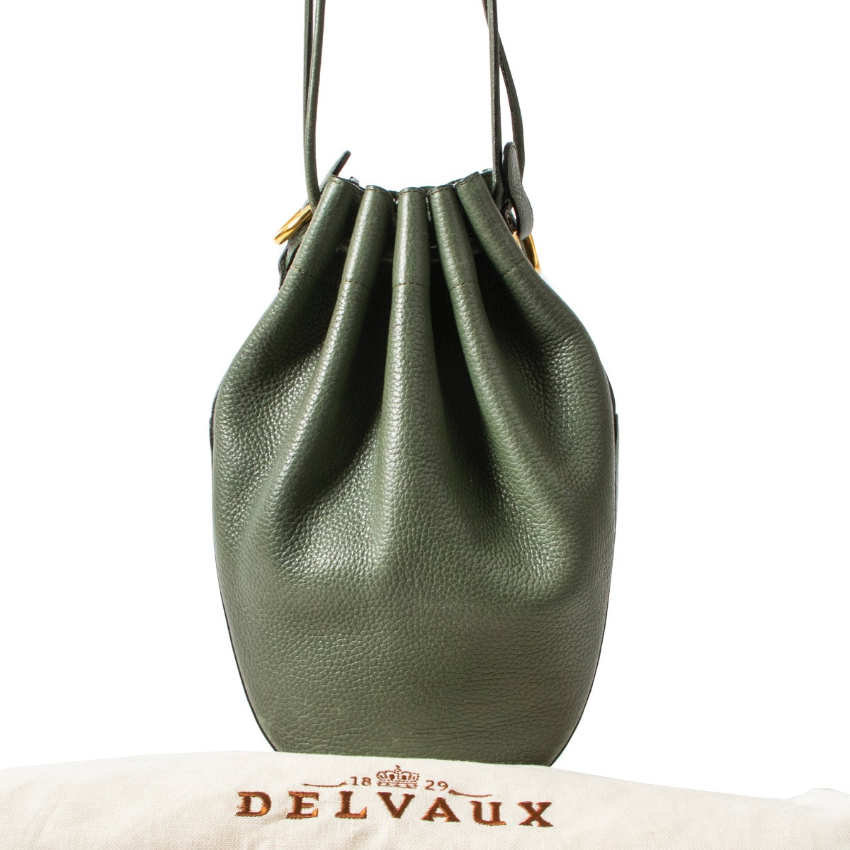 Shop safe online 100% authentic second hand Delvaux Green Leather Shoulder Bag at Labellov in Antwerp.