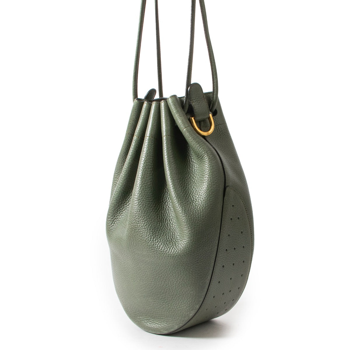Shop safe online 100% authentic second hand Delvaux Green Leather Shoulder Bag at Labellov in Antwerp.