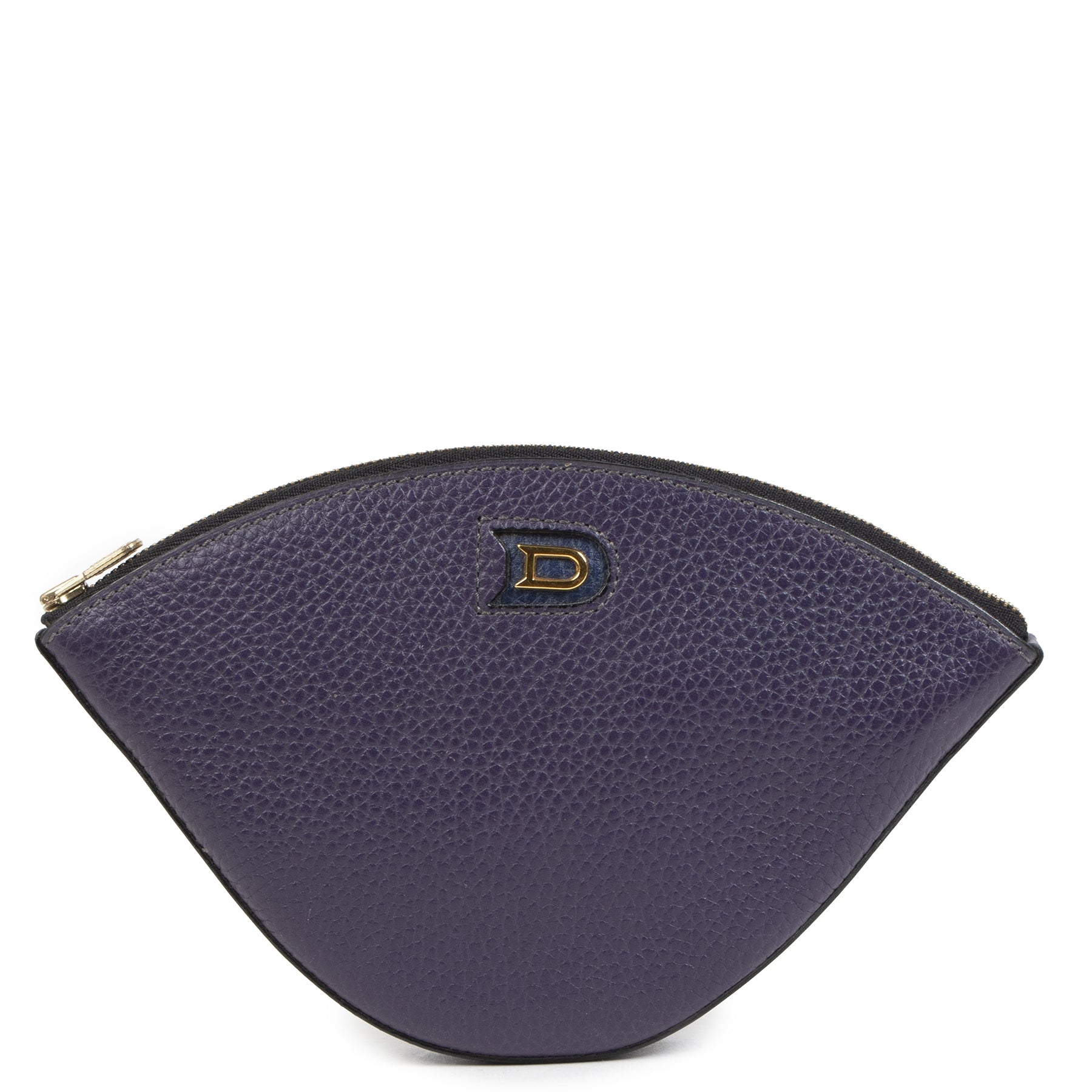 Authentieke Tweedehands delvaux purple leather coin pouch juiste prijs veilig online shoppen luxe merken webshop winkelen Antwerpen België mode fashion