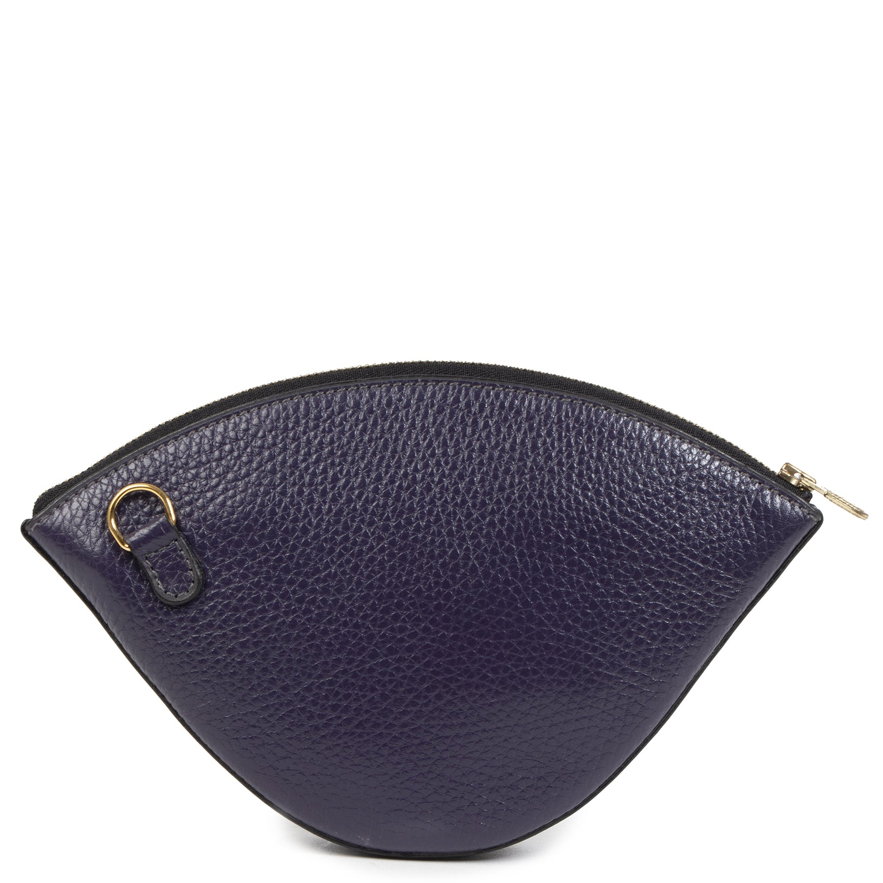 Authentieke Tweedehands delvaux purple leather coin pouch juiste prijs veilig online shoppen luxe merken webshop winkelen Antwerpen België mode fashion