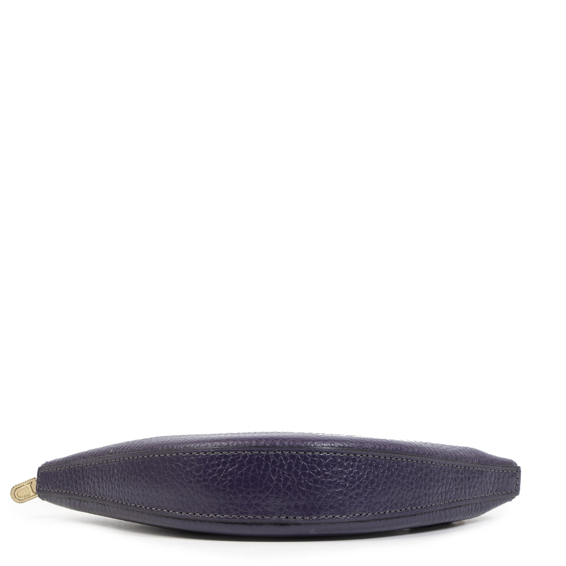 Authentieke Tweedehands delvaux purple leather coin pouch juiste prijs veilig online shoppen luxe merken webshop winkelen Antwerpen België mode fashion