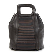 Authentieke tweedehands vintage Delvaux Caraibes Brown Toile De Cuir Bag koop online webshop LabelLOV