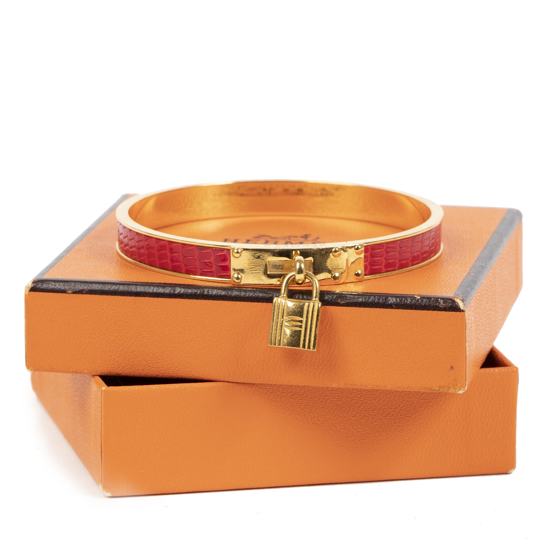 Authentique seconde main vintage Hermès Kelly Crocodile Bangle achète en ligne webshop LabelLOV