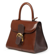 Delvaux Brown Bicolor Patent Brillant PM Bag koop online tegen de beste prijs