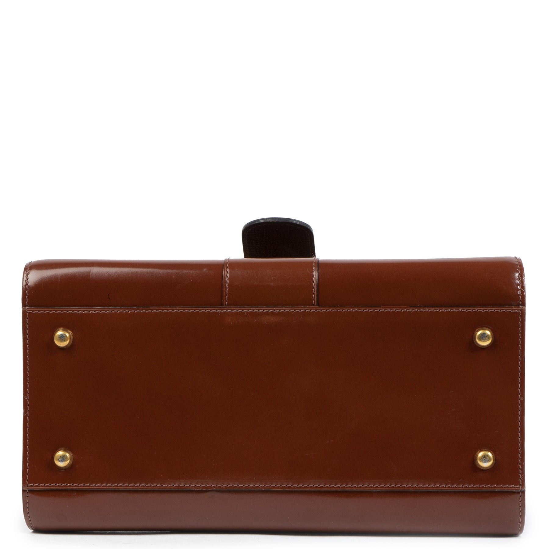 Delvaux Brilliant PM en cuir verni bicolore marron