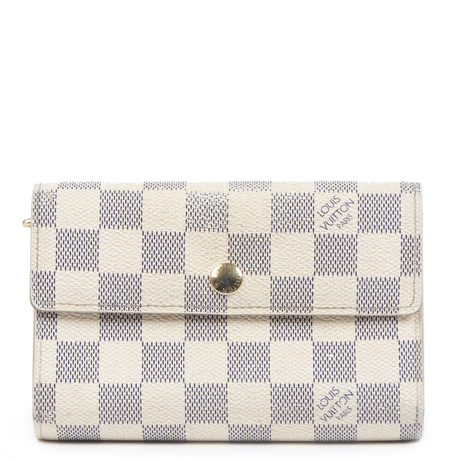 Authentique seconde-main vintage Louis Vuitton White Alexandra Damier Azur Canvas Wallet achète en ligne webshop LabelLOV