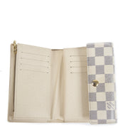 Authentic second-hand vintage Louis Vuitton White Alexandra Damier Azur Canvas Wallet buy online webshop LabelLOV