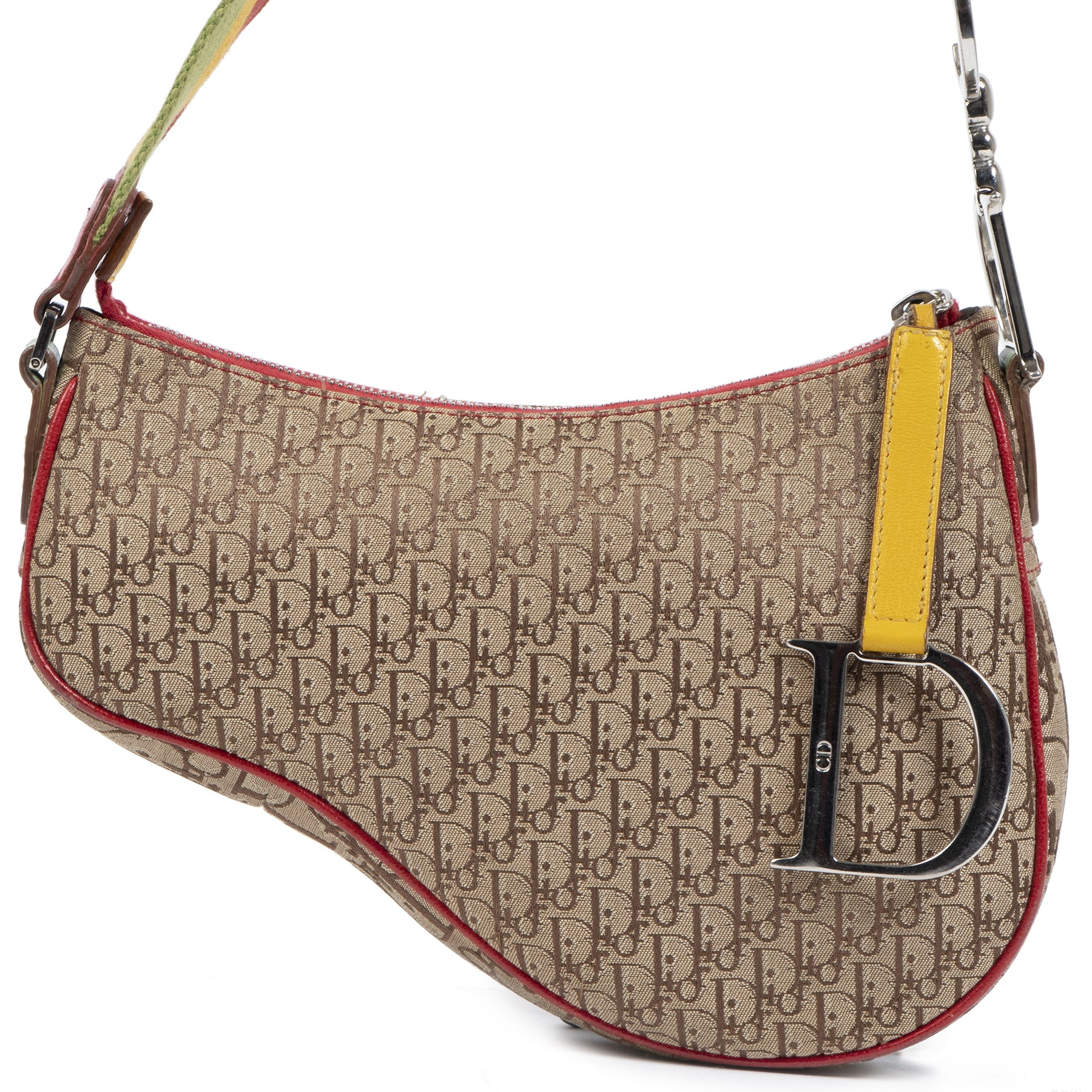 Are you looking for an authentic Christian Dior Multicolor Rasta Trotter Canvas Saddle Bag