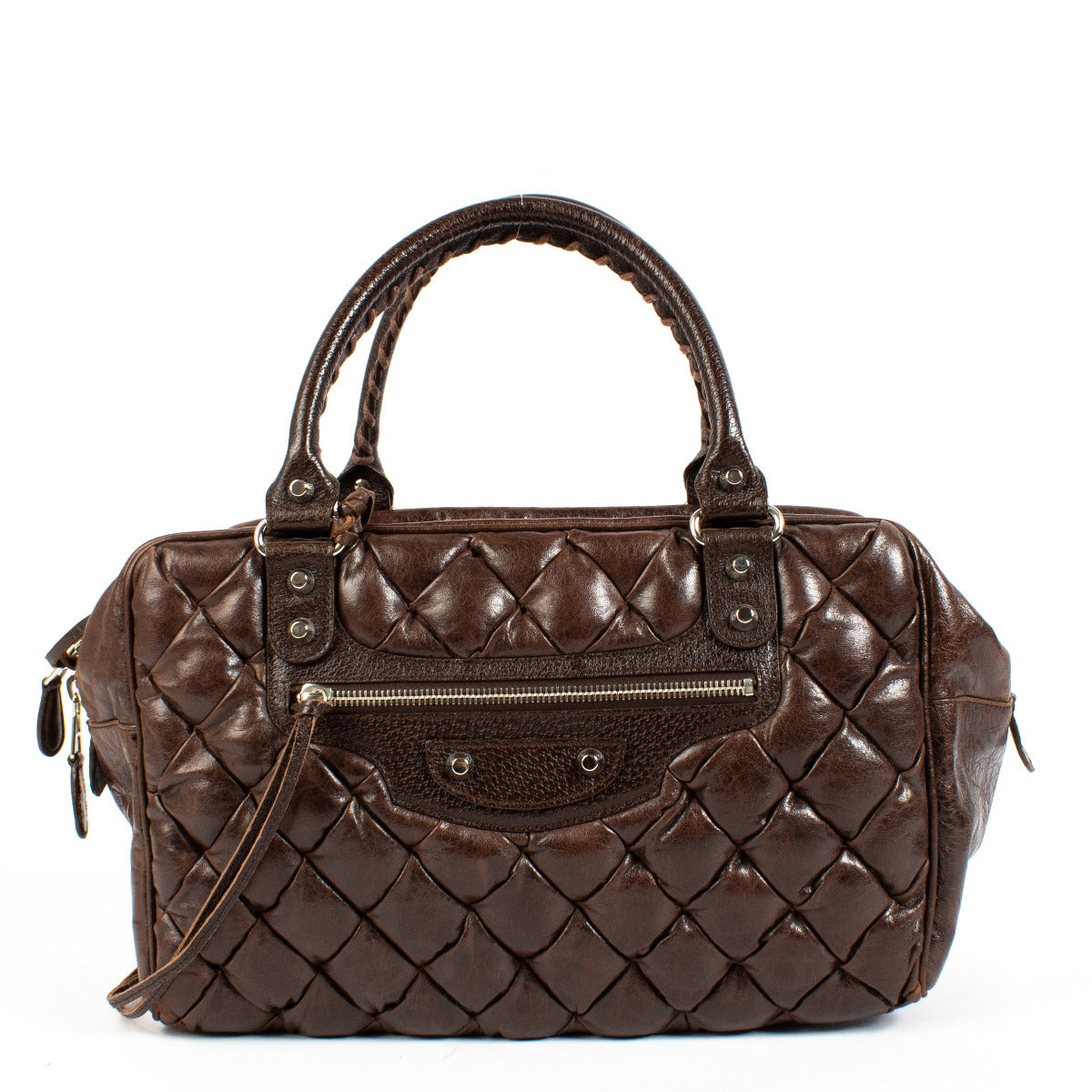 Balenciaga Brown Padded Boston Bag for the best price at Labellov secondhand luxury