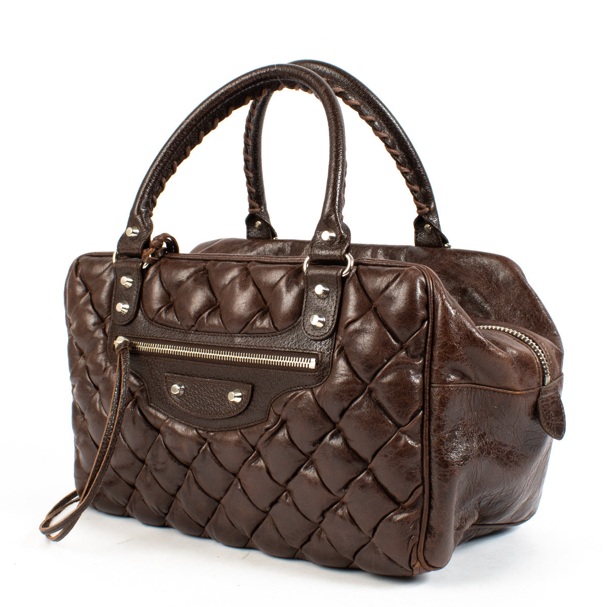 Balenciaga Brown Padded Boston Bag kopen en verkopen bij Labellov