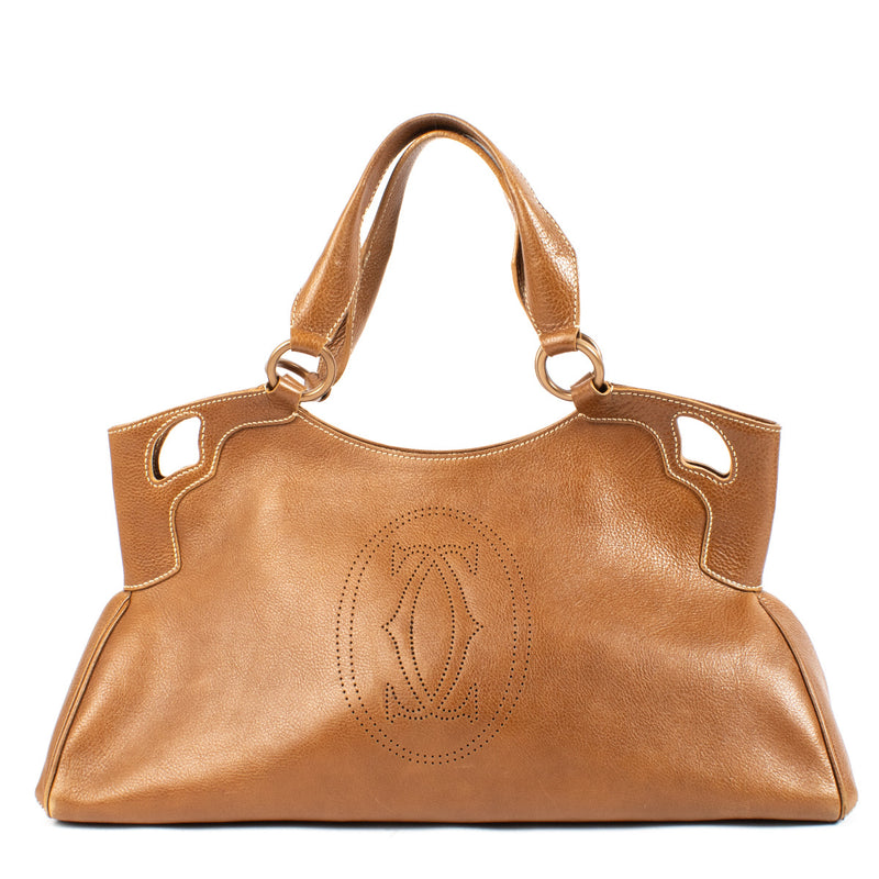 Cartier Camel Marcello Top Handle Bag