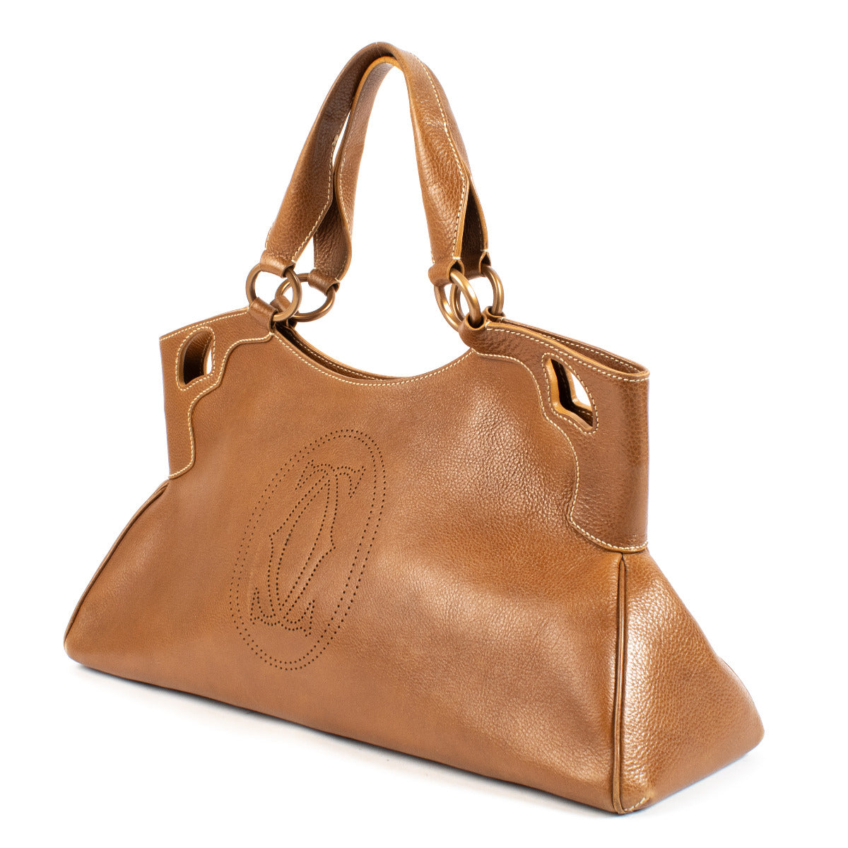 Cartier Camel Marcello Top Handle Bag
