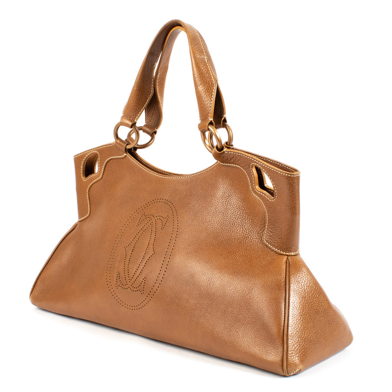 Cartier Camel Marcello Top Handle Bag