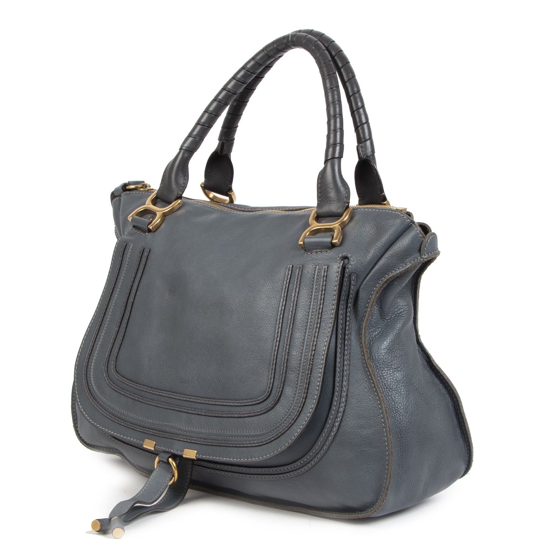 Authentieke tweedehands vintage Chloe Medium Marcie Tote Bag koop online webshop LabelLOV