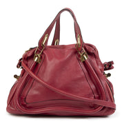 Authentic second-hand vintage Chloe Medium Red Pararty Top Handle Bag buy online webshop LabelLOV
