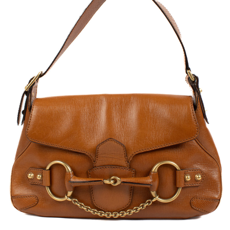 authentic preloved Gucci Camel Horsebit Shoulder Bag on Labellov.com