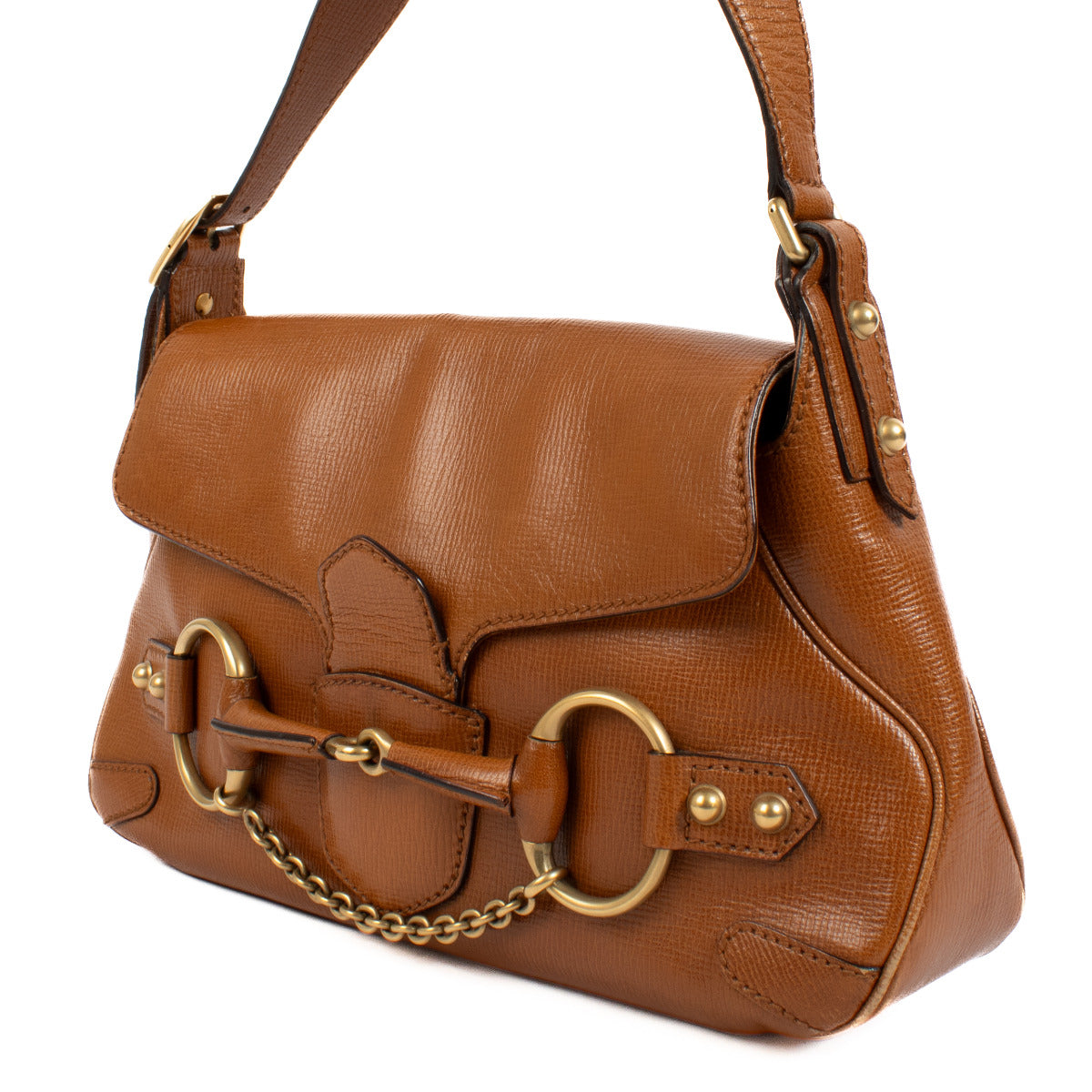 authentic preloved Gucci Camel Horsebit Shoulder Bag on Labellov.com