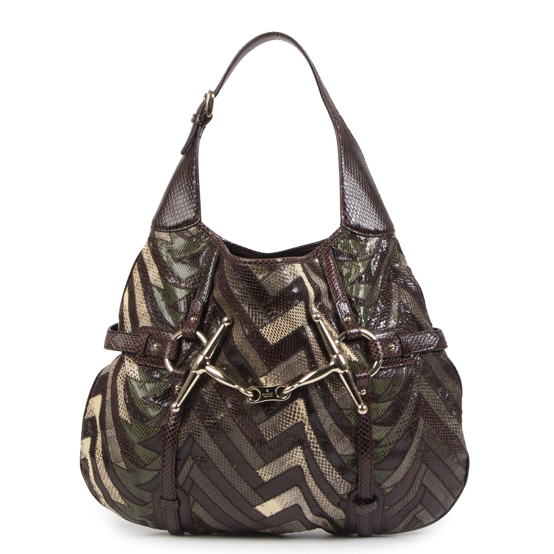 Authentieke Tweedehands Gucci 85th Anniversary Limited Edition Python Horsebit Hobo juiste prijs veilig online shoppen luxe merken webshop winkelen Antwerpen België mode fashion