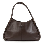 Authentic second-hand vintage Tod's Dark Brown Leather Shoulder Bag buy online webshop LabelLOV
