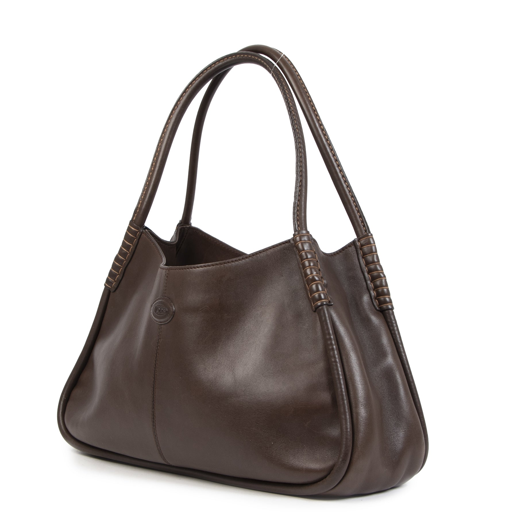 Authentique seconde-main vintage Tod's Dark Brown Leather Shoulder Bag achète en ligne webshop LabelLOV