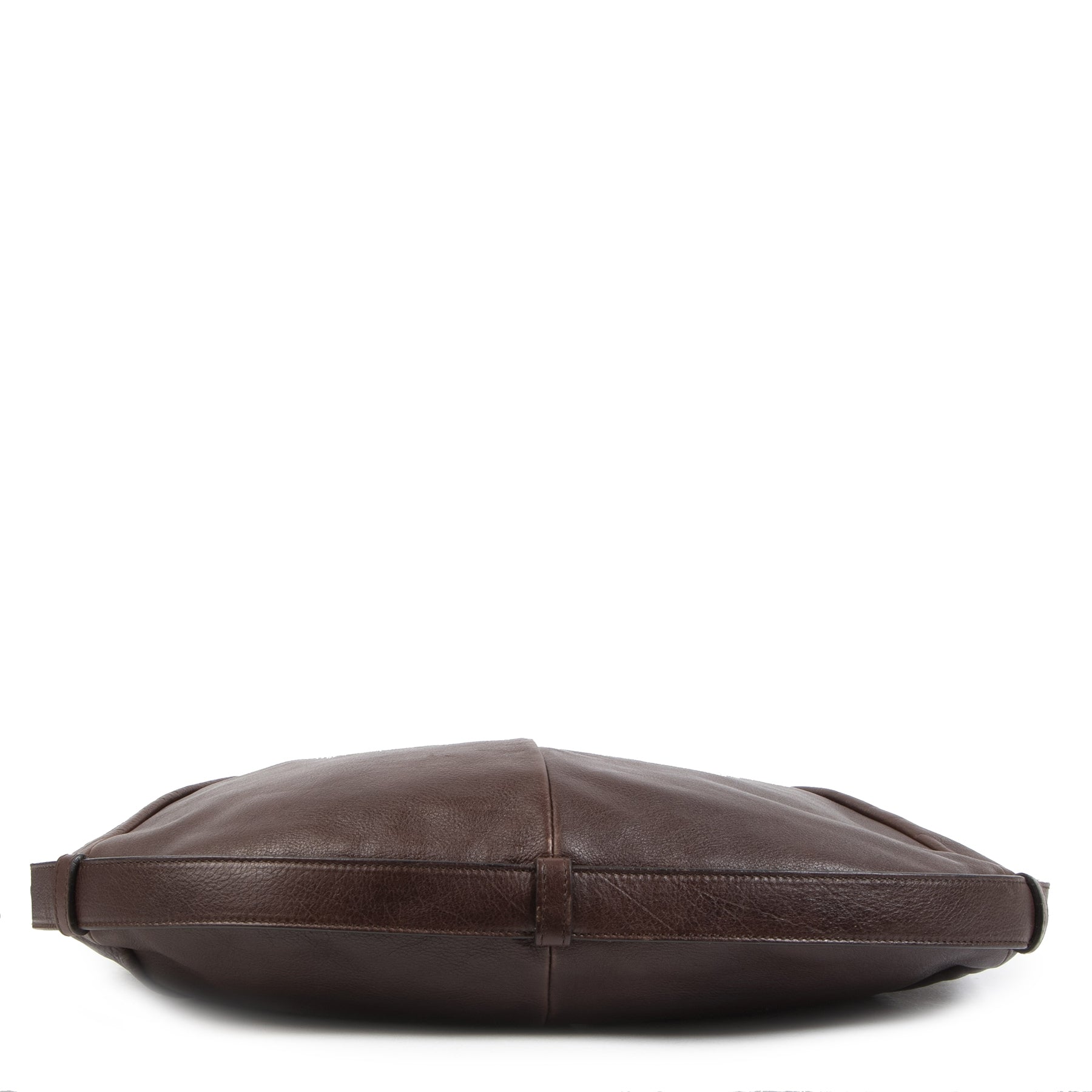 Authentieke Tweedehands Yves Saint Laurent Mombasa Horn Handle Brown Leather Shoulder Bag juiste prijs veilig online shoppen luxe merken webshop winkelen Antwerpen België mode fashion