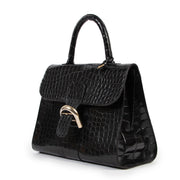 shop online secondhand luxury Delvaux Black Croco Brillant MM