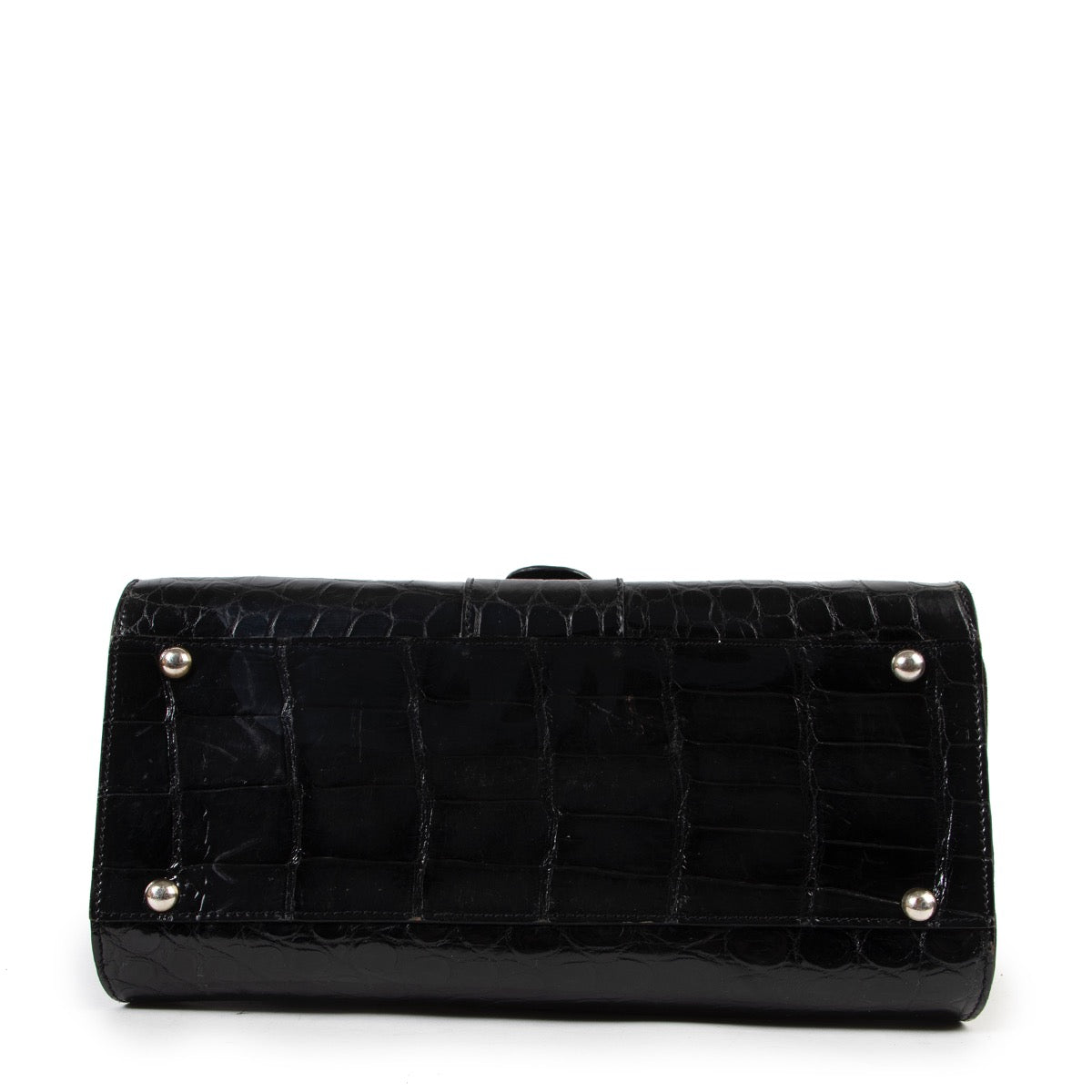 get your hands on this stunning Delvaux Black Croco Brillant MM
