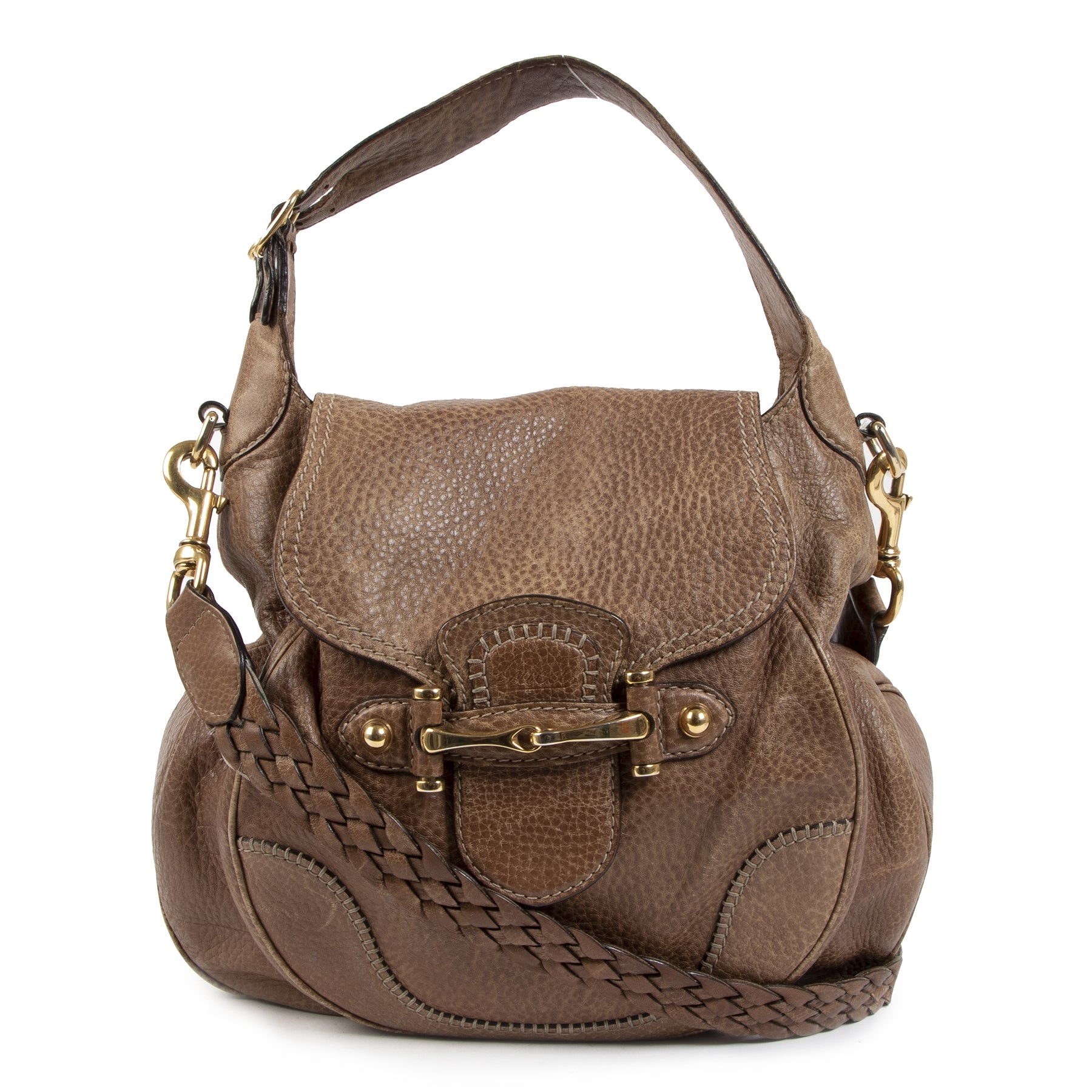 Authentique seconde-main vintage Gucci Camel New Pelham Hobo Bag achète en ligne webshop LabelLOV