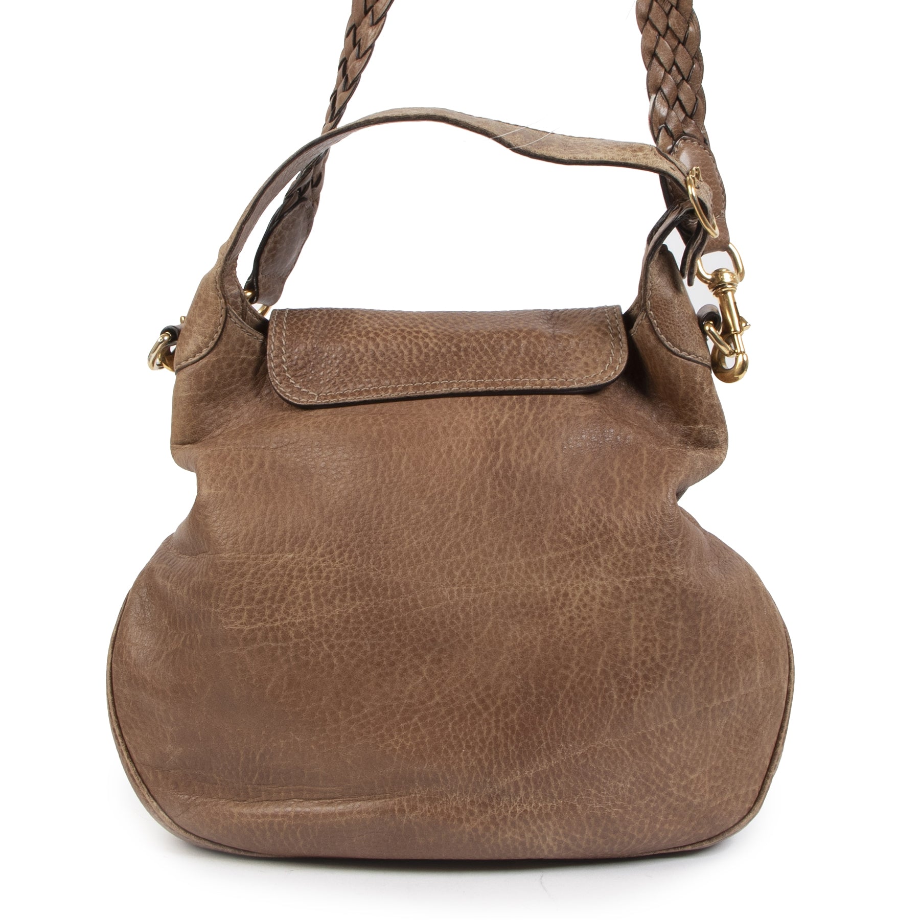 Authentieke tweedehands vintage Gucci Camel New Pelham Hobo Bag koop online webshop LabelLOV