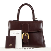 Authentieke tweedehands vintage Delvaux Burgundy Brown Brillant MM Bag koop online webshop LabelLOV